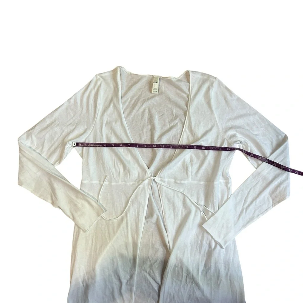 Skims Cotton Cover-Up Tie Front Top‎ White Size XL